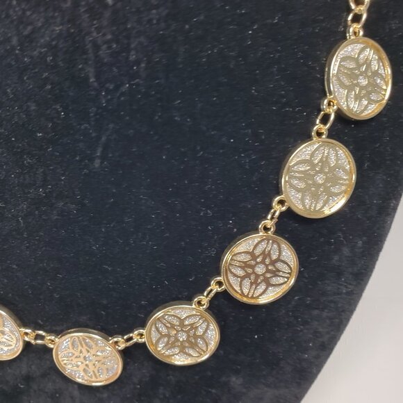 Charter Club Gold-Tone Flower Necklace with Glitter Medallion Frontal - Women - Picture 6 of 7